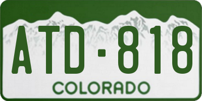 CO license plate ATD818