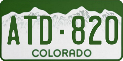 CO license plate ATD820