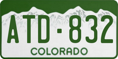 CO license plate ATD832