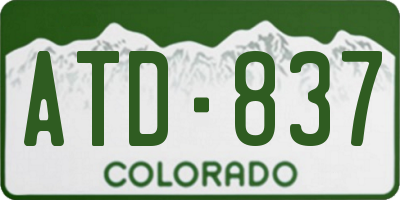 CO license plate ATD837
