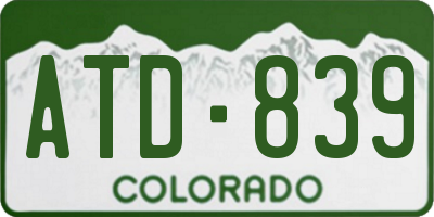 CO license plate ATD839