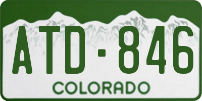 CO license plate ATD846