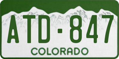 CO license plate ATD847