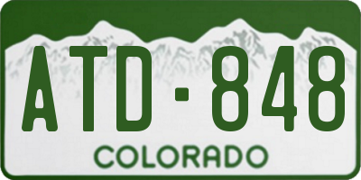 CO license plate ATD848