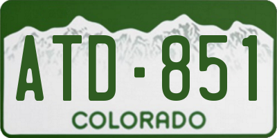 CO license plate ATD851