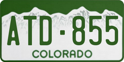 CO license plate ATD855