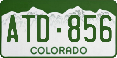 CO license plate ATD856