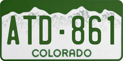 CO license plate ATD861