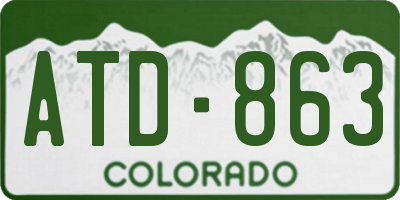 CO license plate ATD863