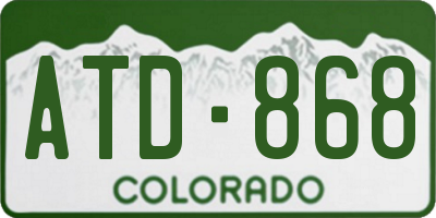 CO license plate ATD868