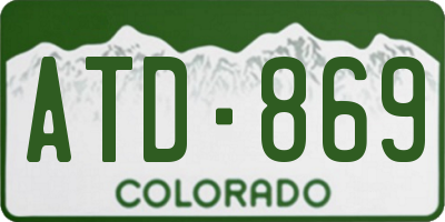 CO license plate ATD869
