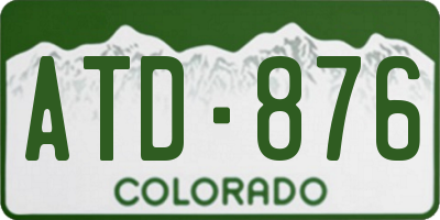 CO license plate ATD876