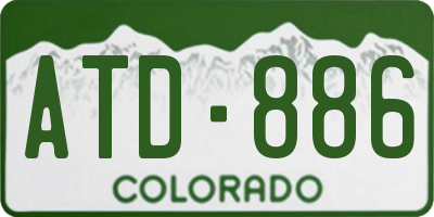 CO license plate ATD886