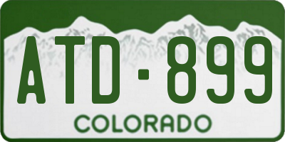 CO license plate ATD899