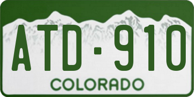 CO license plate ATD910