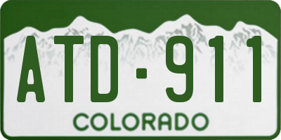 CO license plate ATD911