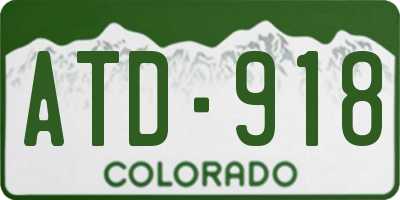 CO license plate ATD918