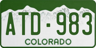 CO license plate ATD983