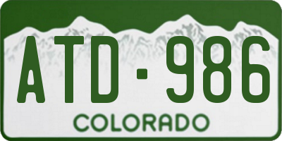 CO license plate ATD986