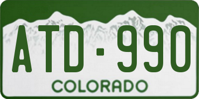 CO license plate ATD990