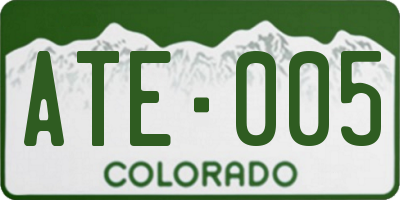 CO license plate ATE005