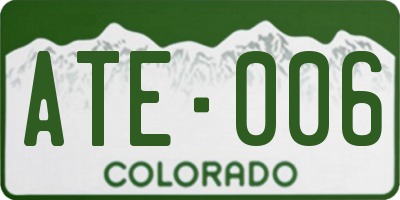 CO license plate ATE006