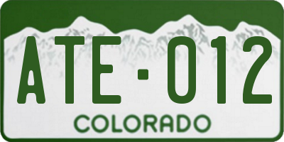 CO license plate ATE012