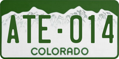 CO license plate ATE014