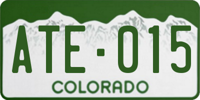 CO license plate ATE015