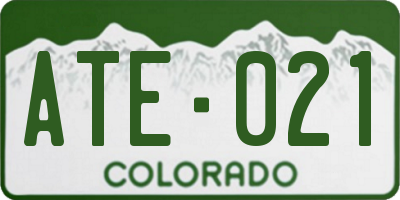 CO license plate ATE021
