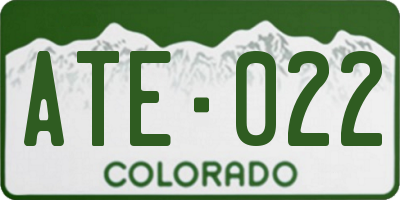 CO license plate ATE022