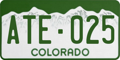 CO license plate ATE025