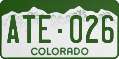 CO license plate ATE026