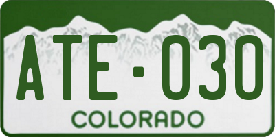 CO license plate ATE030