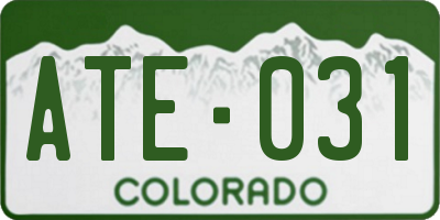 CO license plate ATE031