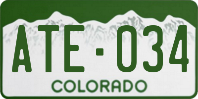CO license plate ATE034