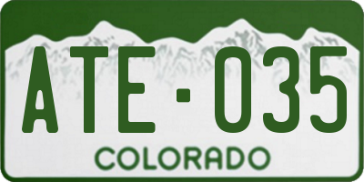 CO license plate ATE035