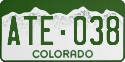 CO license plate ATE038