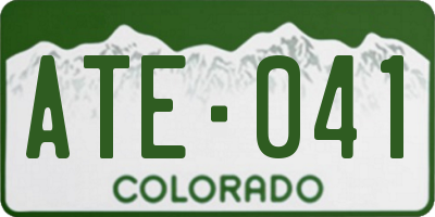 CO license plate ATE041