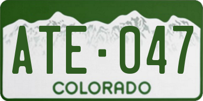 CO license plate ATE047