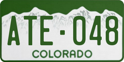 CO license plate ATE048