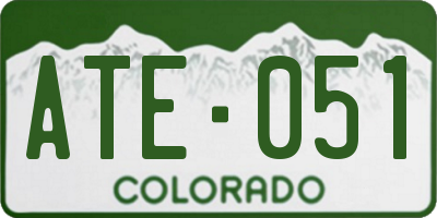 CO license plate ATE051