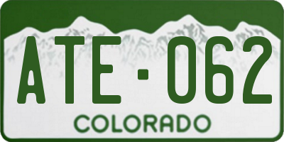 CO license plate ATE062