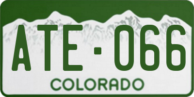 CO license plate ATE066