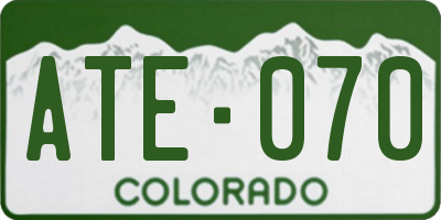 CO license plate ATE070