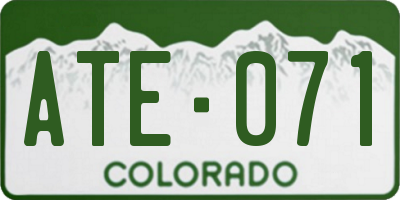 CO license plate ATE071