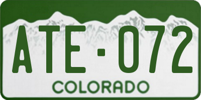 CO license plate ATE072