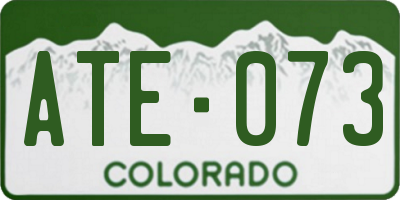 CO license plate ATE073