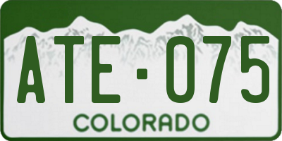 CO license plate ATE075