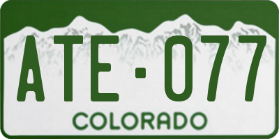 CO license plate ATE077